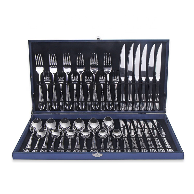 Chile 36pcs Besteck Set 18/0 Edelstahl Besteck Set mit Holzgeschenkbox