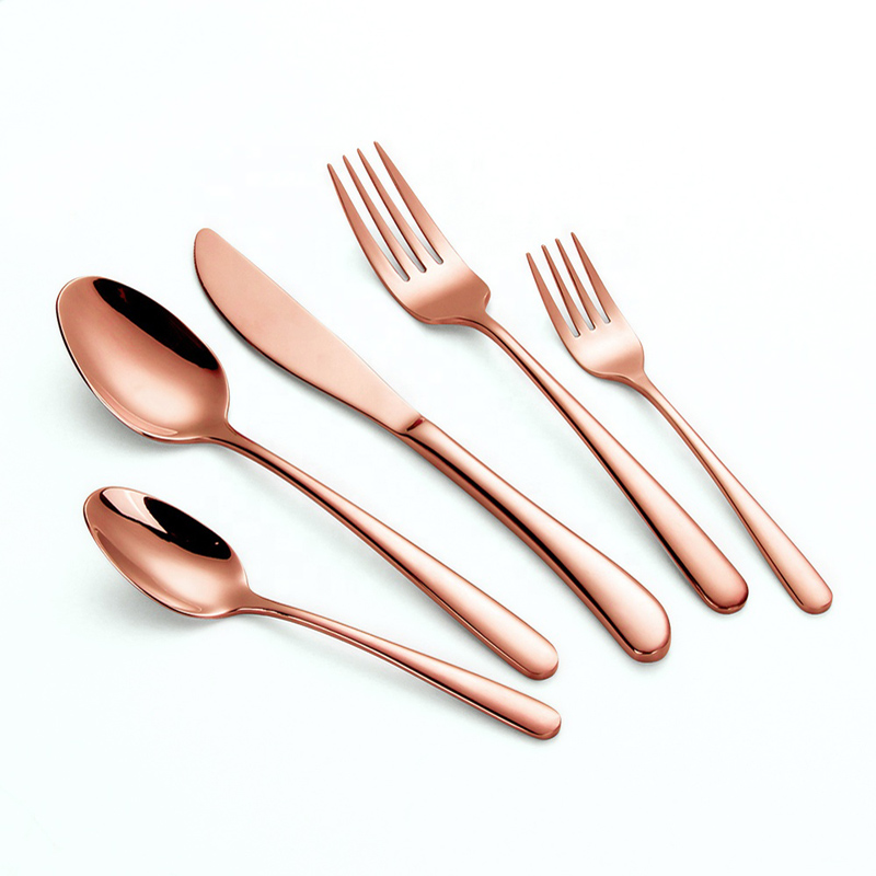 elegantes Design inox Flat ware Set aus Edelstahl Rosengold Besteck