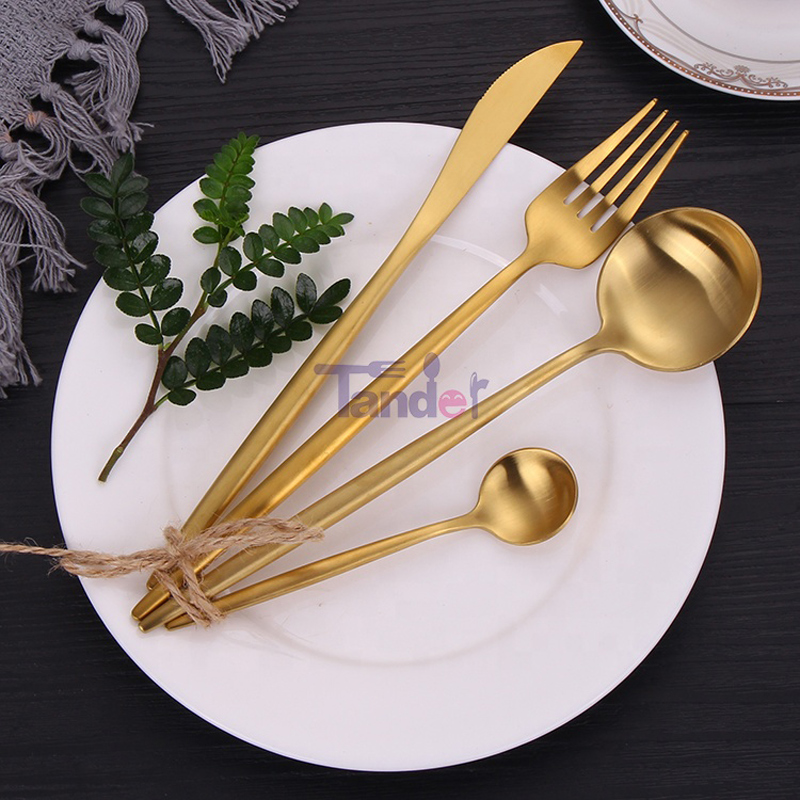 Matt poliertes Besteckset Gold Rose Besteck