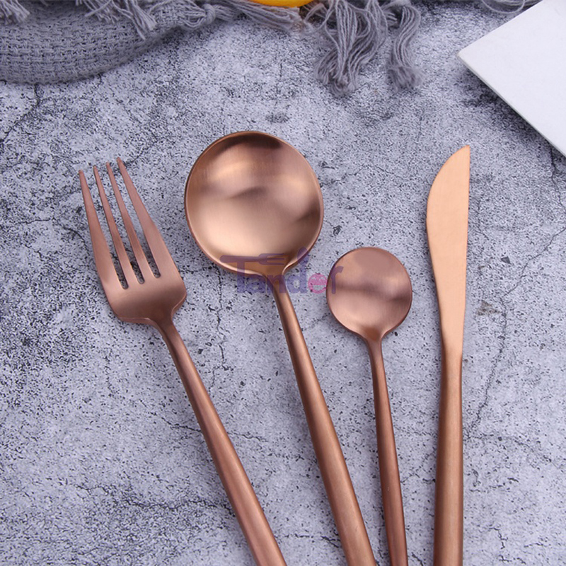 Matt poliertes Besteckset Gold Rose Besteck