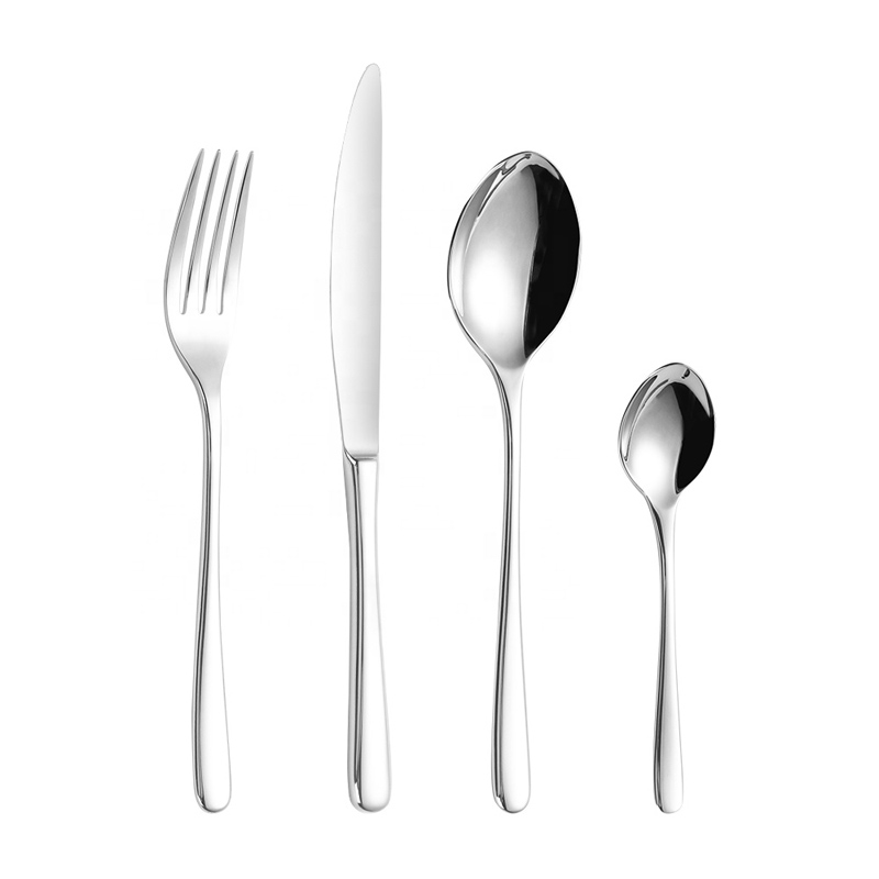 Modernes Silver Stainless Steel High Quality Silverware Reusable Besteck Wedding Flatware Set